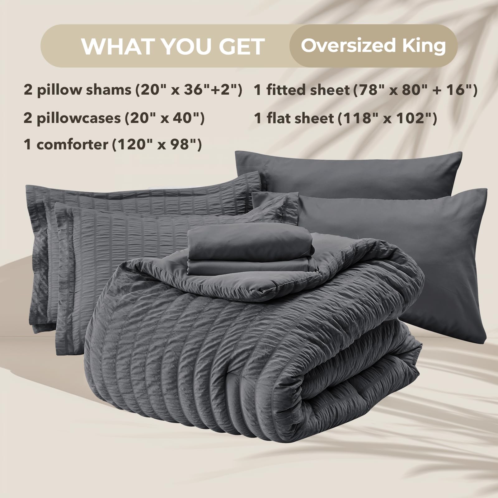 HYMOKEGE comforter 120x98 inch king size showcases generous coverage and layering options.