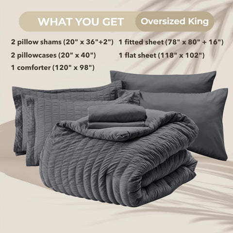 HYMOKEGE comforter 120x98 inch king size showcases generous coverage and layering options.