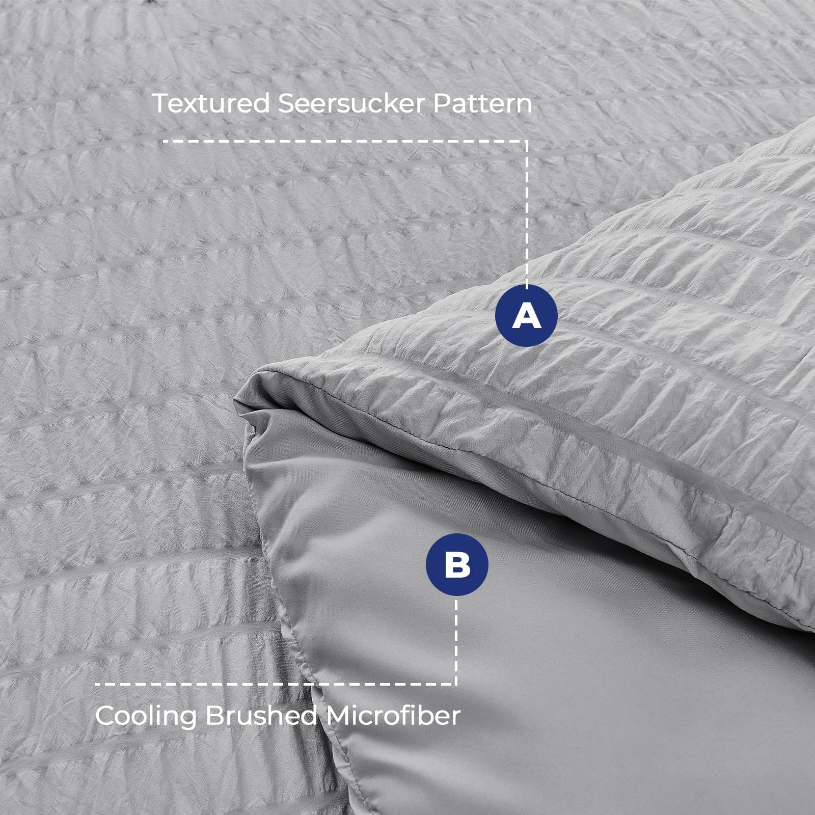 HYMOKEGE deep-pocket fitted sheet demonstrates secure fit on a 12-15 inch mattress.