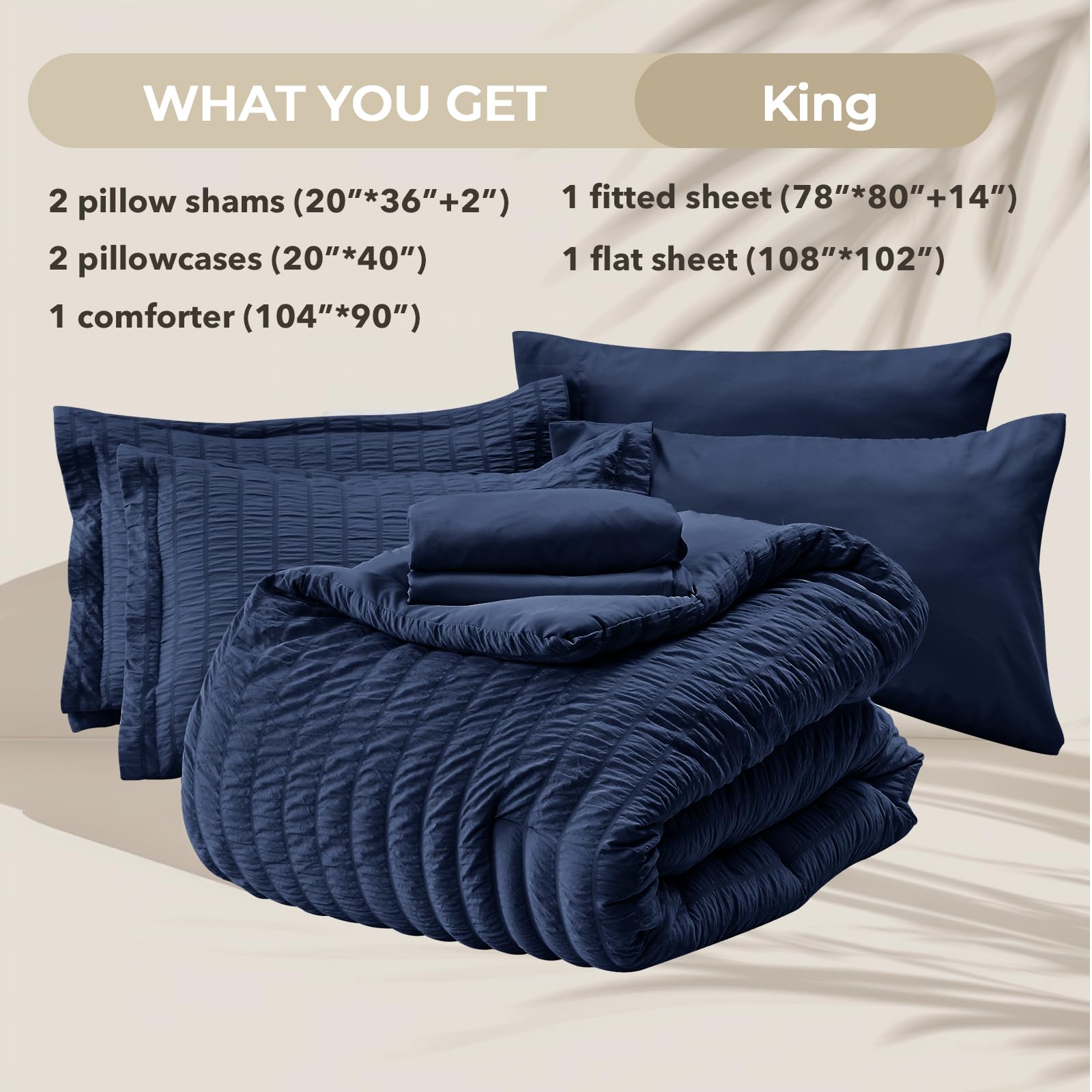 HYMOKEGE navy blue pillowcases and shams for a cohesive bedroom look