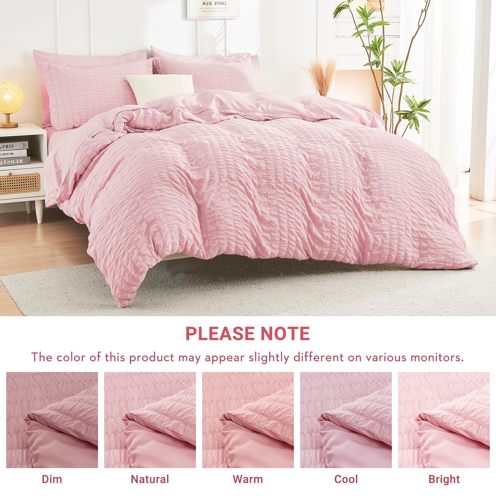 HYMOKEGE Pink Queen comforter close-up highlighting plush feel