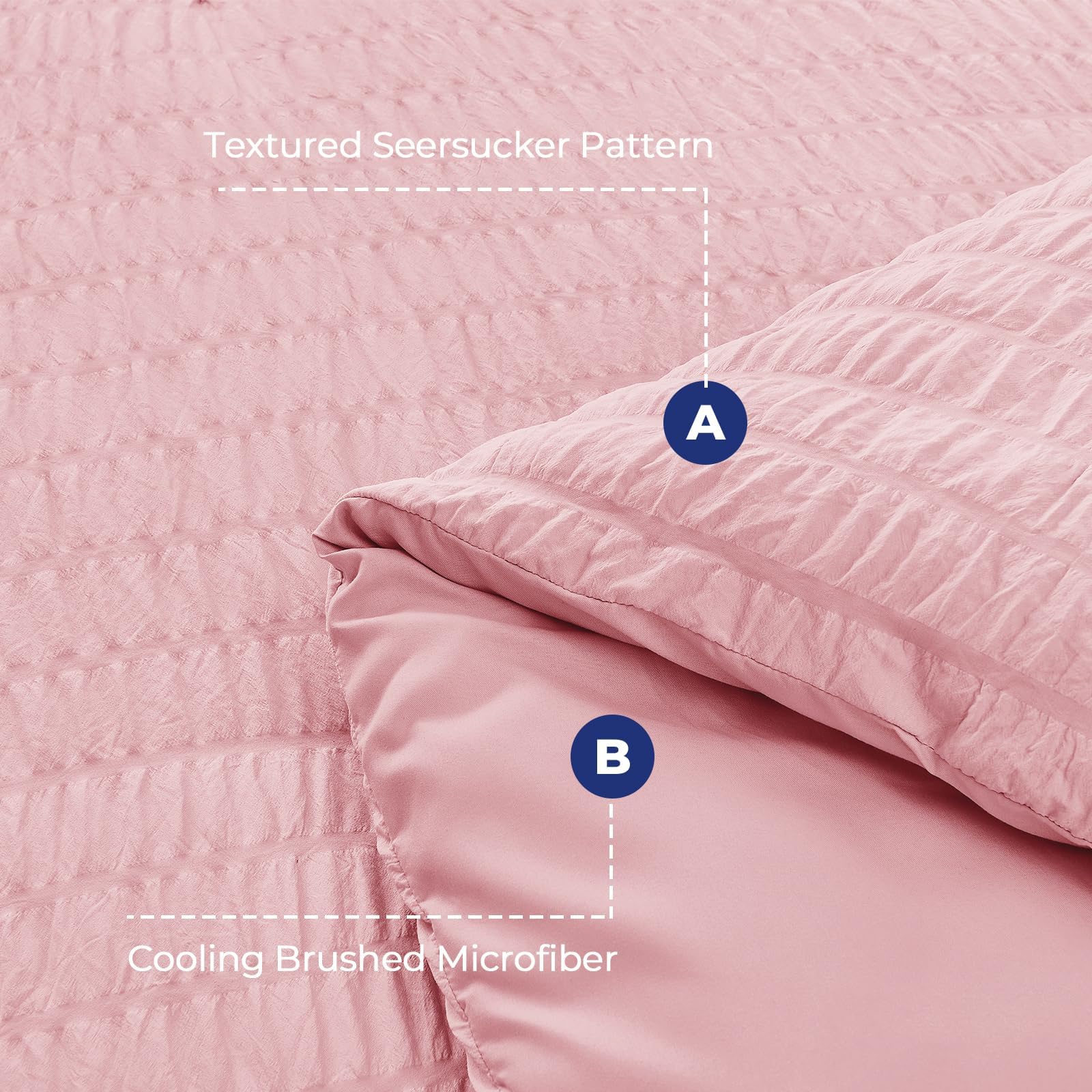HYMOKEGE Pink Queen pillowcases and shams arranged for coordinated look