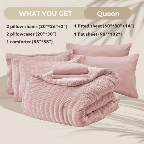 HYMOKEGE Rose Gold Queen flat sheet for complete layering