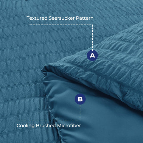 HYMOKEGE Teal pillowcases and shams provide crisp edges and easy care.