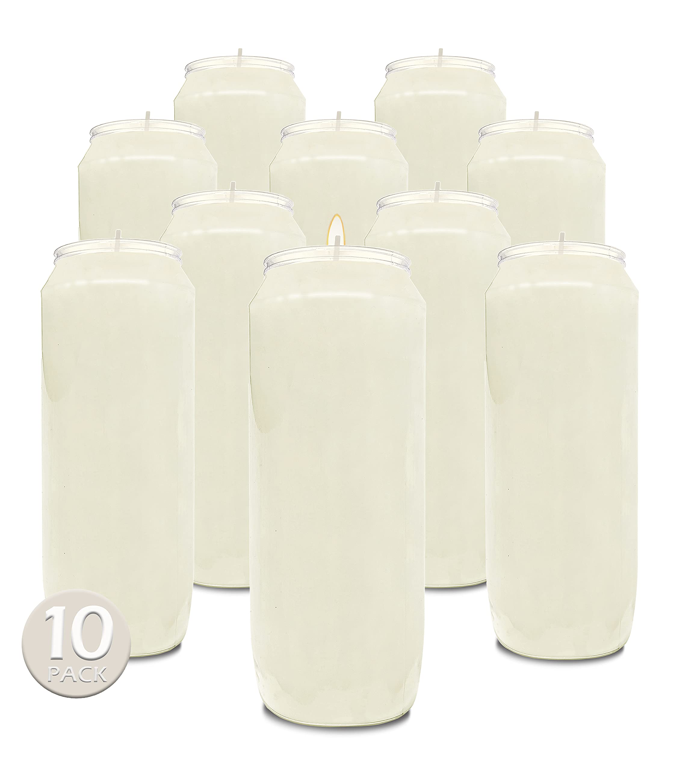Hyoola 9 Day Prayer Candles in a white jar, self-standing for easy display.