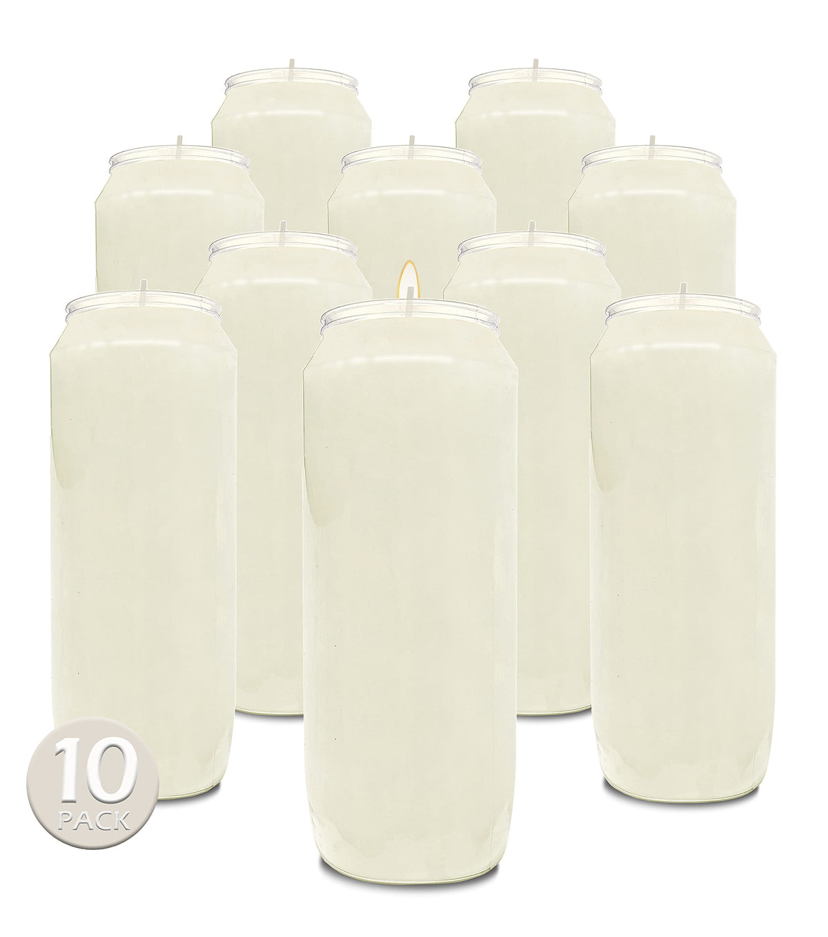 Hyoola 9 Day Prayer Candles in a white jar, self-standing for easy display.