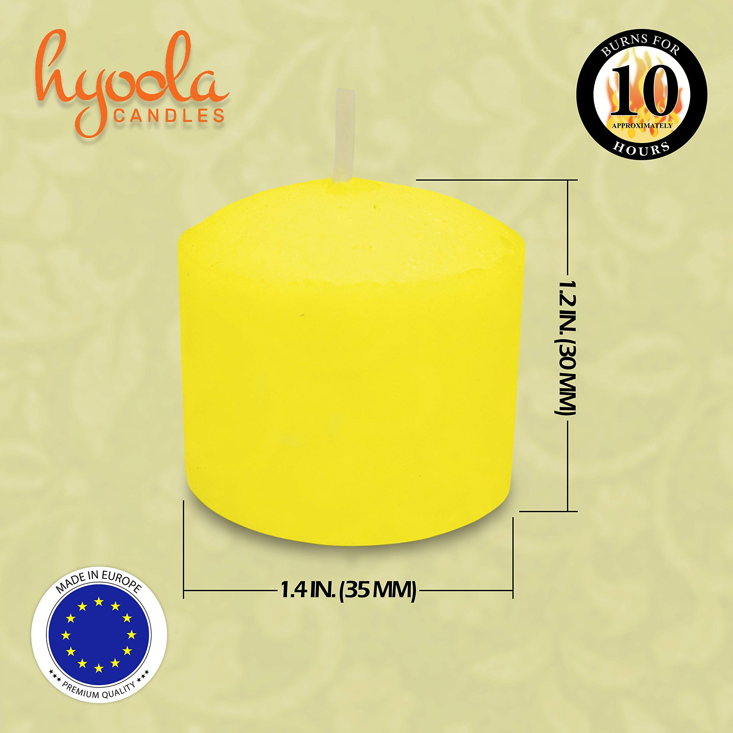 Hyoola citronella votive candles 50-pack top view showing compact size