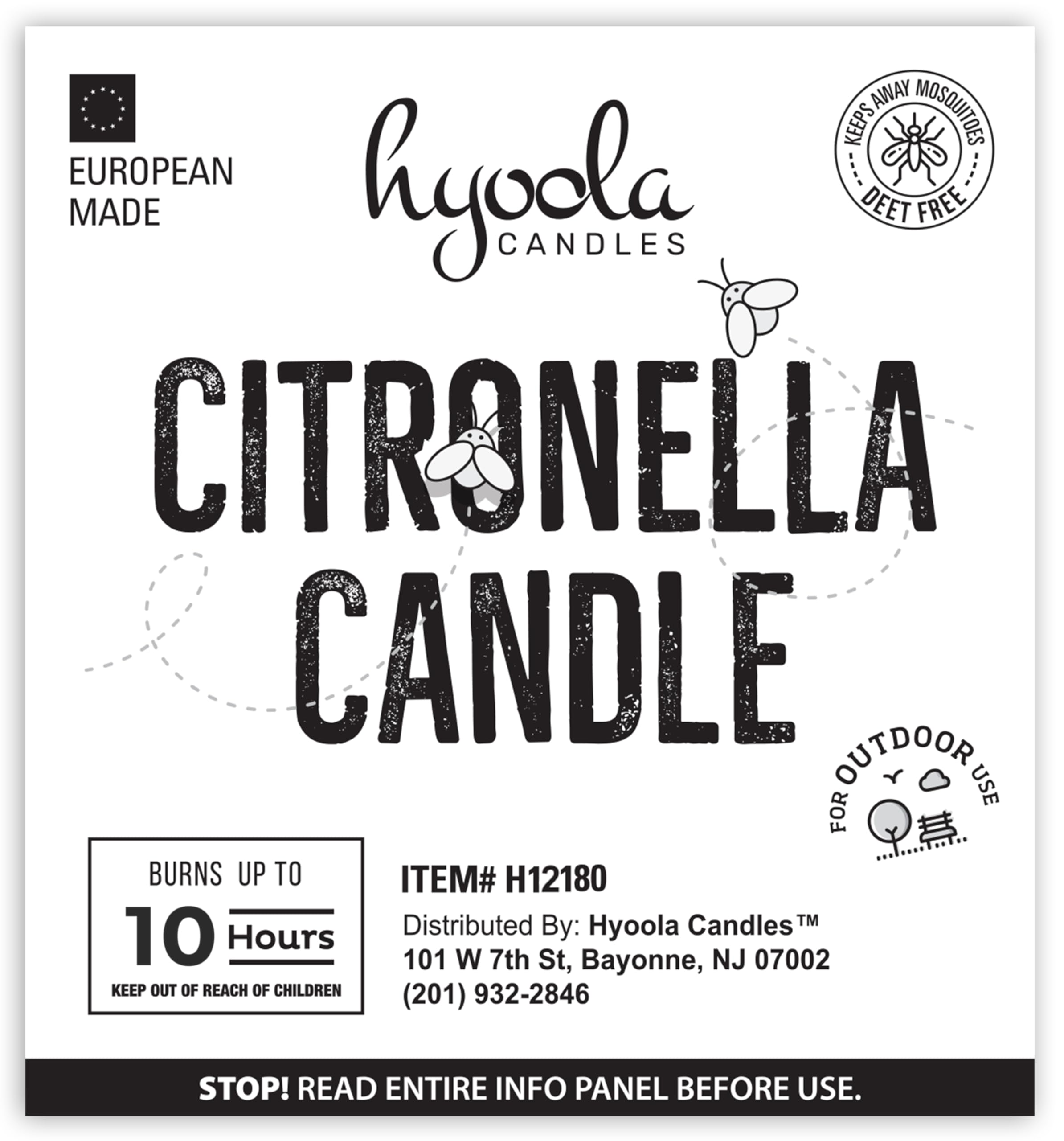 Hyoola citronella votive candle close-up showing bright yellow wax