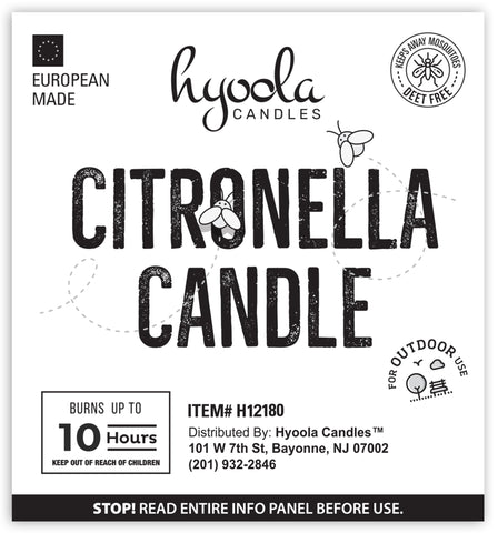 Hyoola citronella votive candle close-up showing bright yellow wax