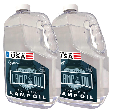 Hyoola paraffin lamp oil 1-gallon bottle for clean, smokeless lighting.