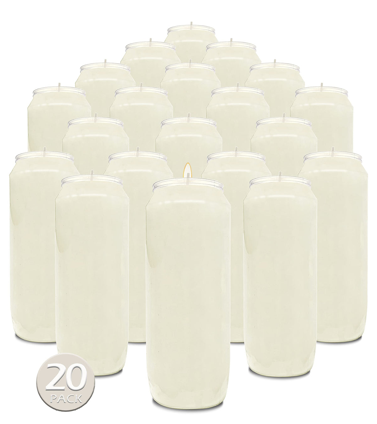 Hyoola prayer candle in white jar, ideal for memorial vigils and religious services