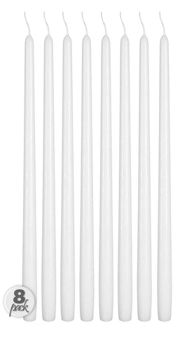 Hyoola 16inch white unscented taper close-up showing smokeless wick.