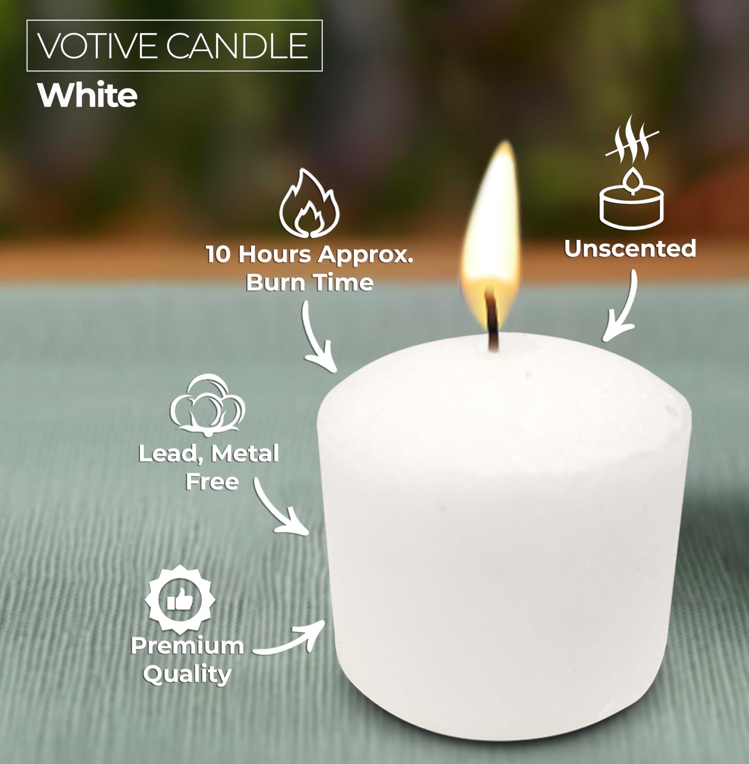 Hyoola votive candle on a wedding table creates warm ambiance