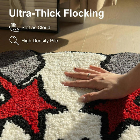 HYPEECE Ka-Ws Style rug non-slip backing on wood floor