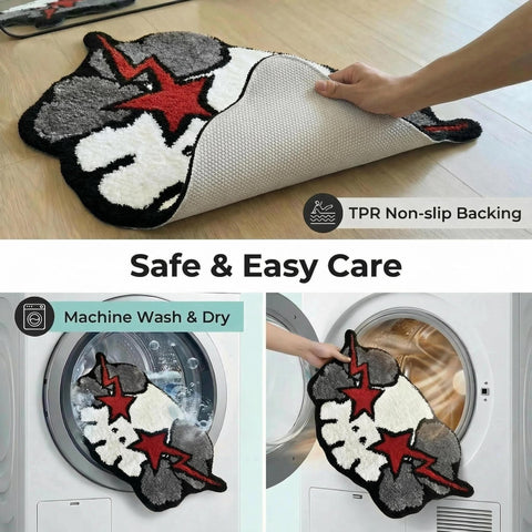 HYPEECE Ka-Ws Style rug machine washable and dryer safe