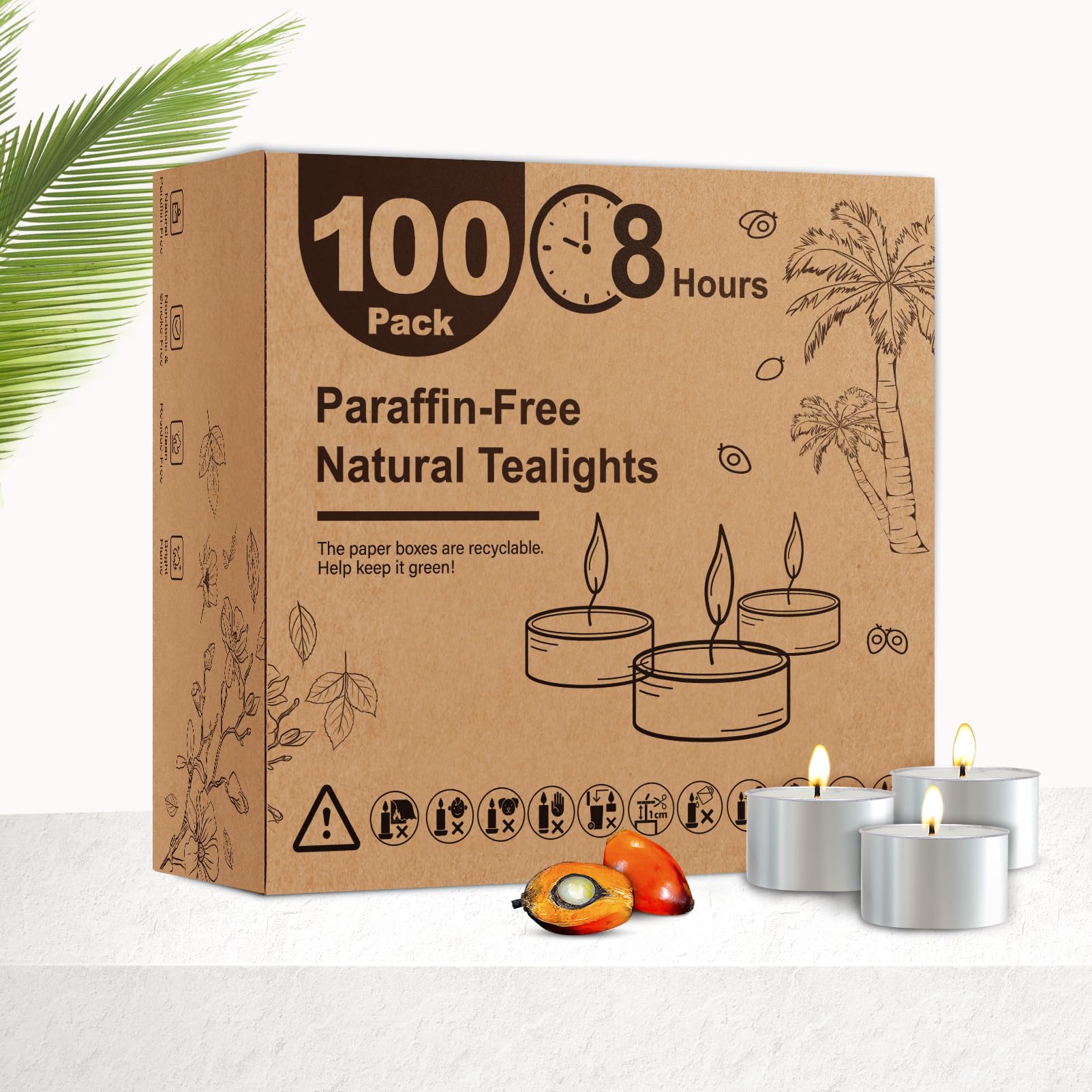 Hypmis Tea Candles 100-pack prepared for clean and long-lasting ambiance.