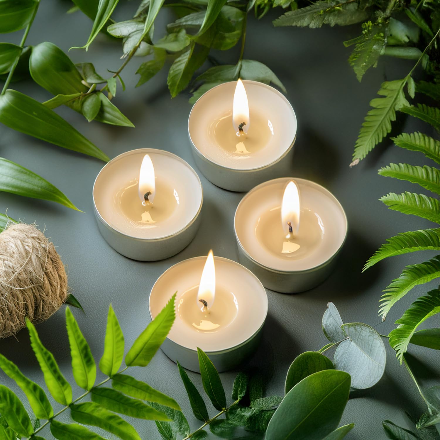 Hypmis wedding setup tea candles creating elegant ambiance for celebrations.