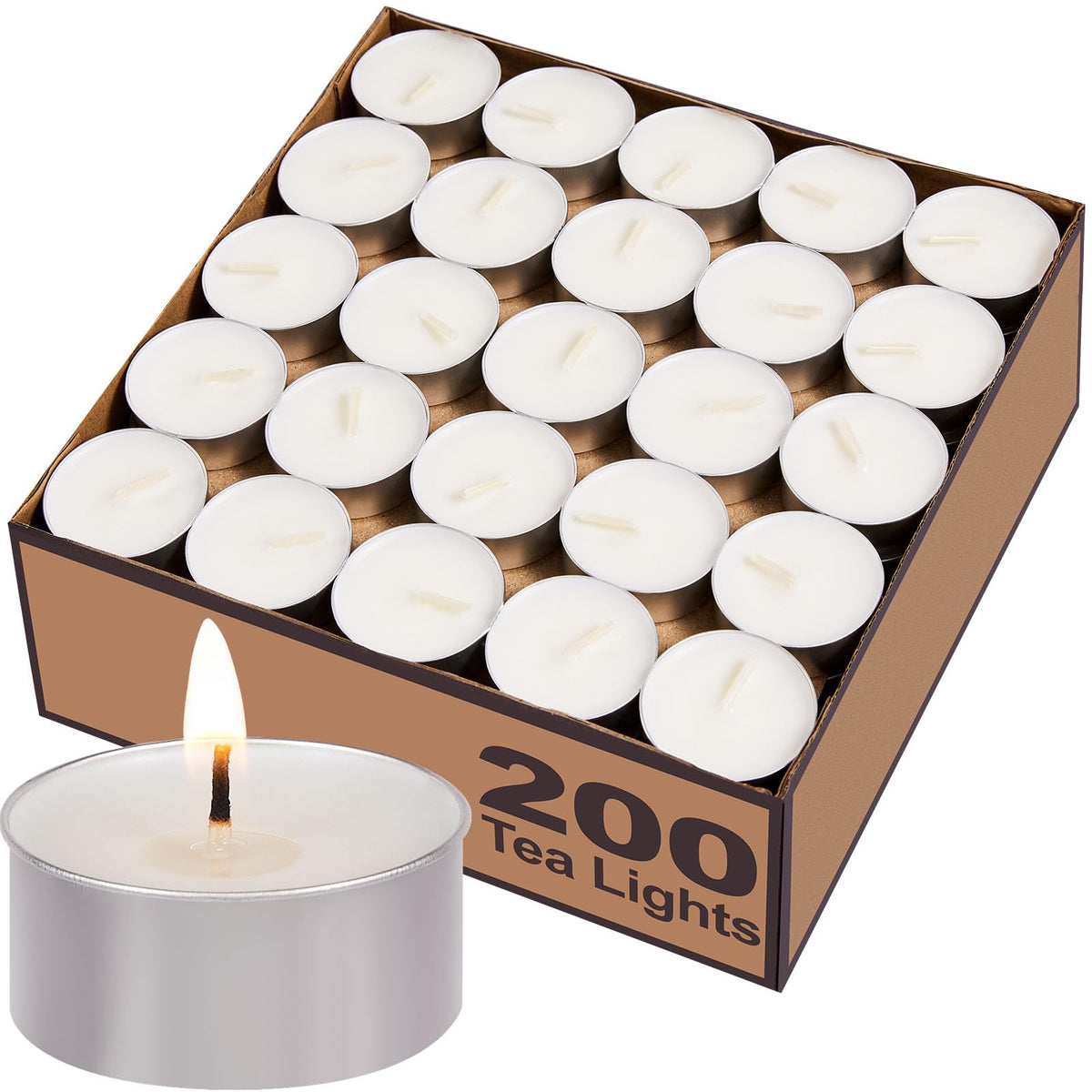 Hypmis tea lights bulk pack in white box for weddings and events