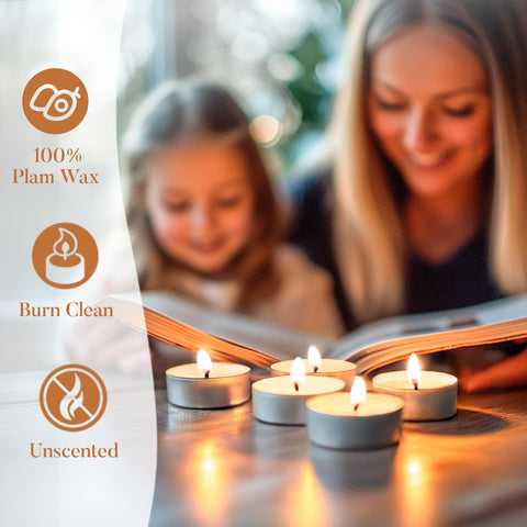 Hypmis tea lights are smokeless and unscented for indoor use
