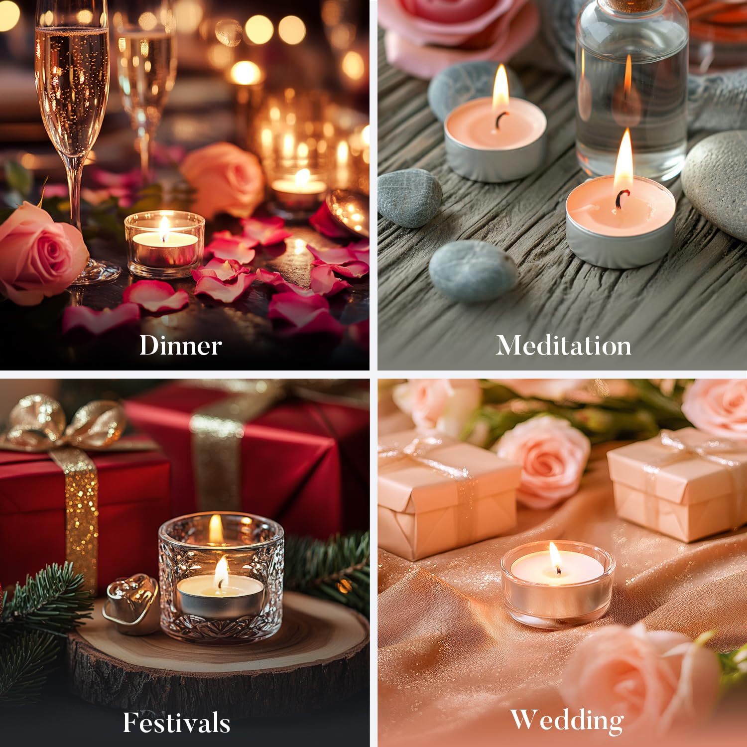 Hypmis wedding centerpiece tea lights create elegant, warm focal points