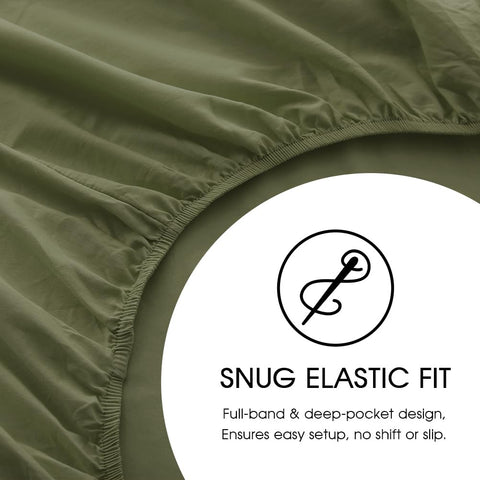Hyprest elastic-edge around queen fitted sheet for secure all-night fit