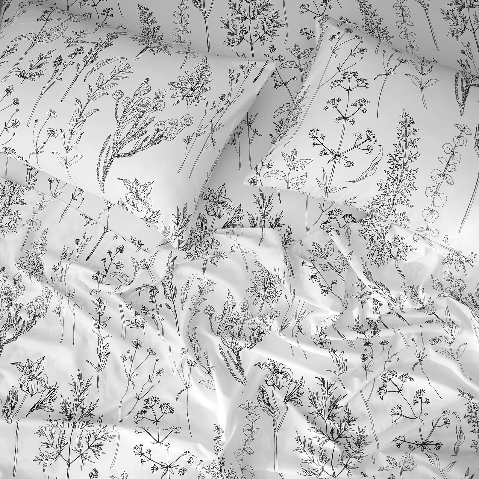 HYPREST floral pattern black and white closeup highlights bold style.