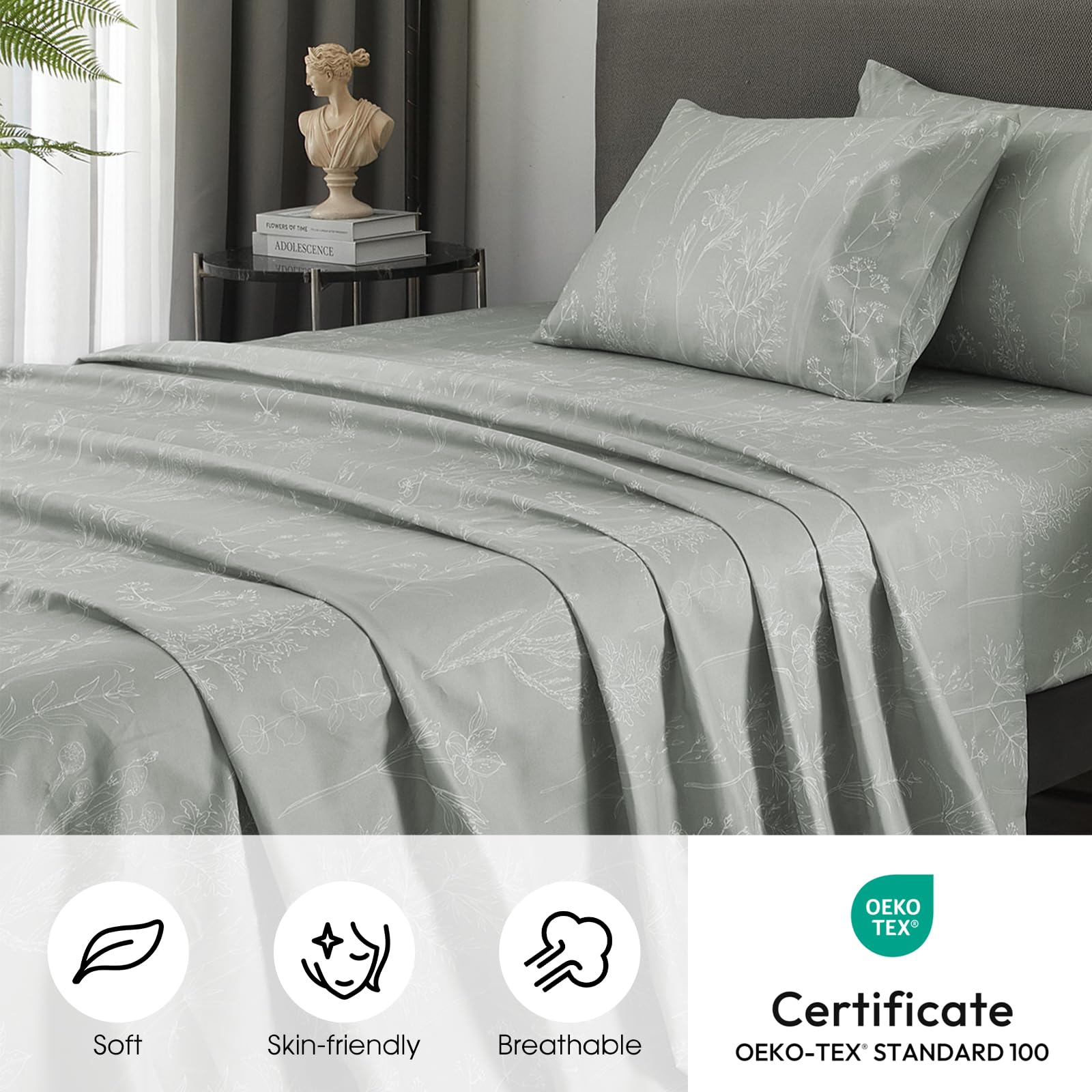 HYPREST microfiber fabric close-up showing soft, wrinkle-resistant texture.