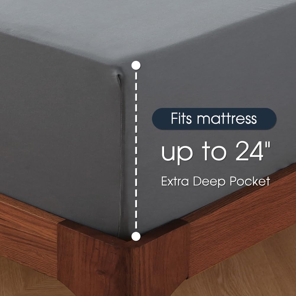 HYPREST grey queen pillowcases showcase soft, skin-friendly cotton for restful nights.