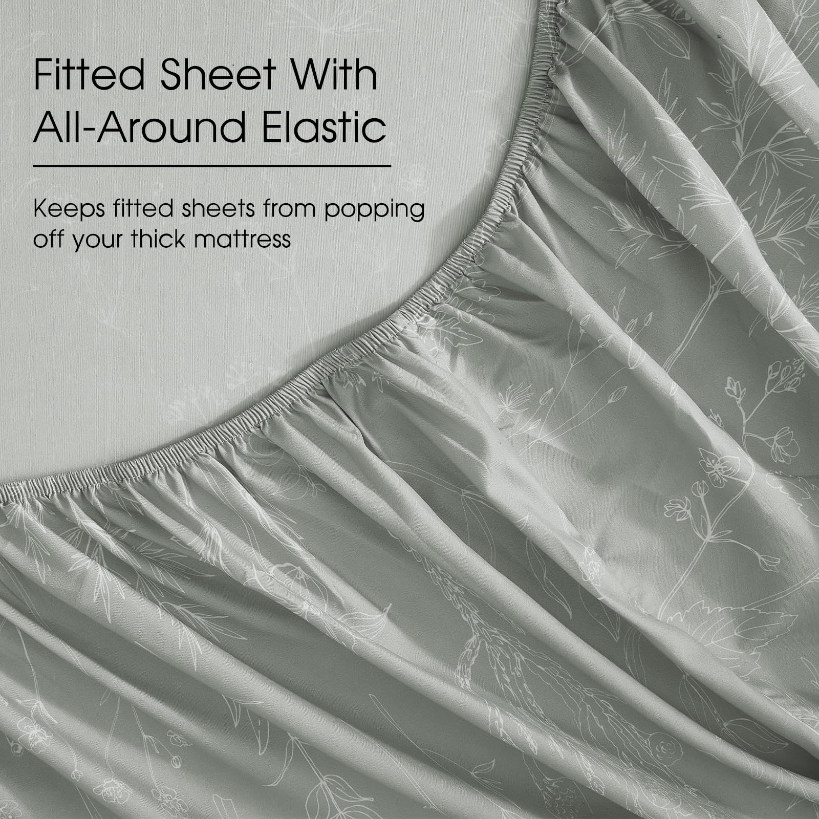HYPREST light grey pattern accents a modern bedroom aesthetic.