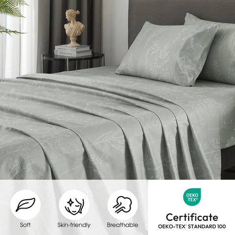 HYPREST queen deep-pocket sheets fit up to 18 inches.