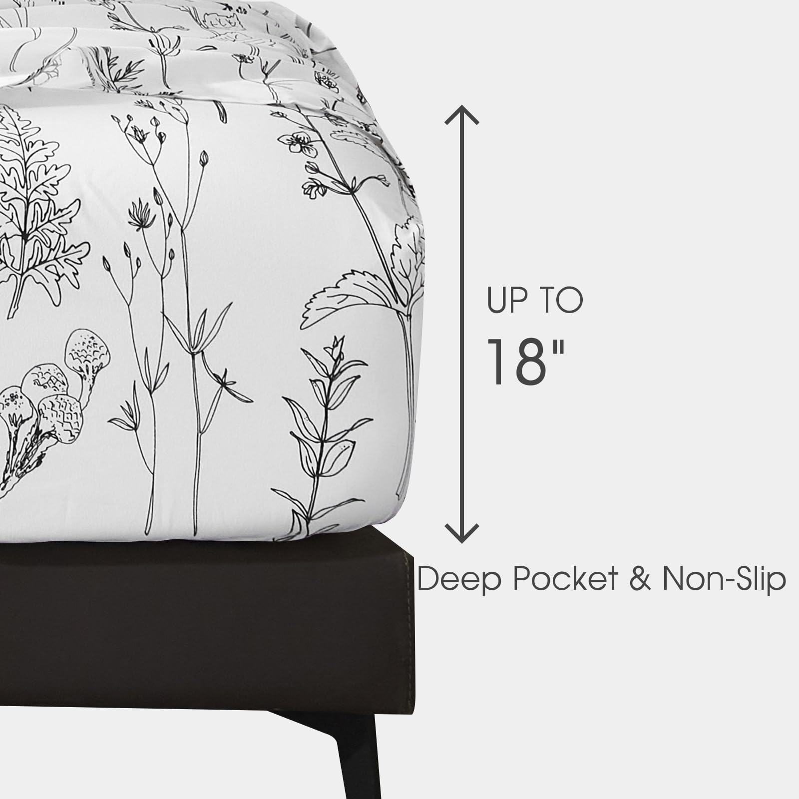 HYPREST queen fitted sheet 60x80-18in offers secure deep-pocket fit.