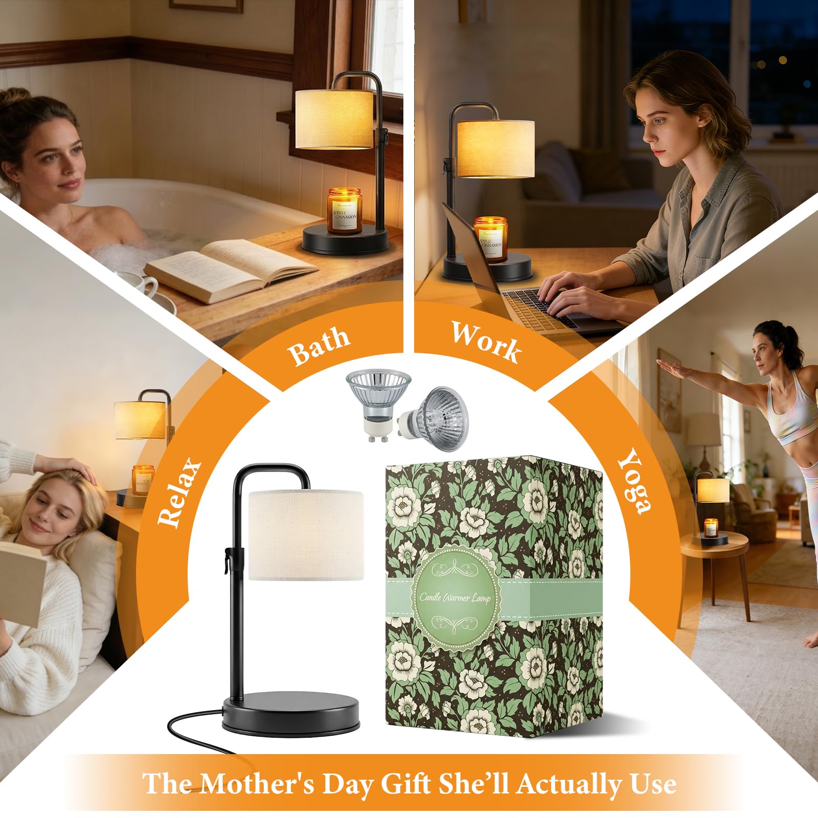 Hyrion Candle Warmer Lamp with auto timer helps you schedule safe shutdown.