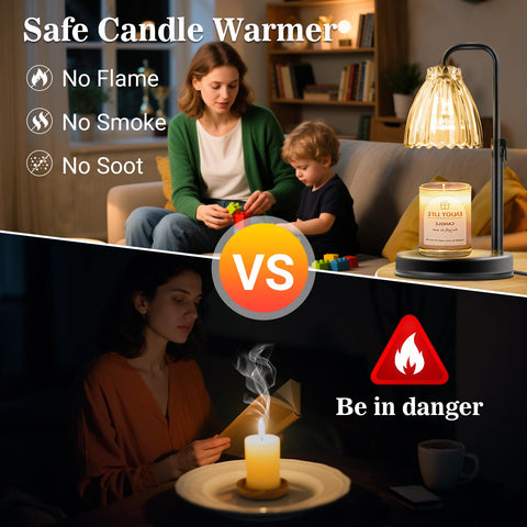 hyrion Candle Warmer Lamp with extendable arm for versatile candle sizes