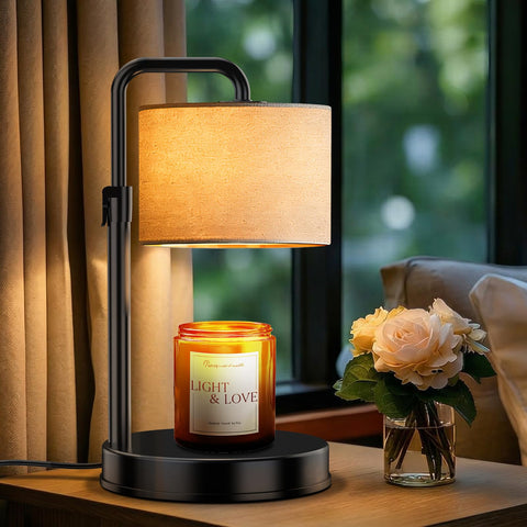 Hyrion Candle Warmer Lamp with timer dimmer for safe, flameless fragrance in any room.