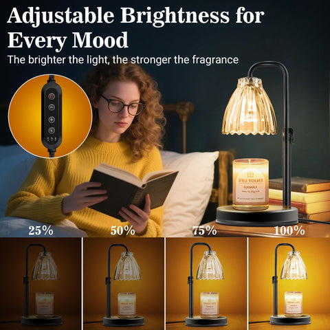 hyrion Candle Warmer Lamp offers dimmable brightness for mood lighting