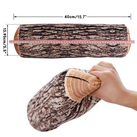 HYSEAS wood log round pillow brown color trunk pattern adds warmth.