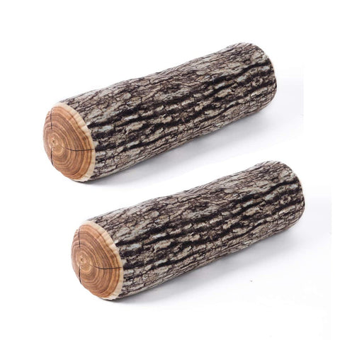 HYSEAS wood log round pillow with trunk pattern adds cozy decor.