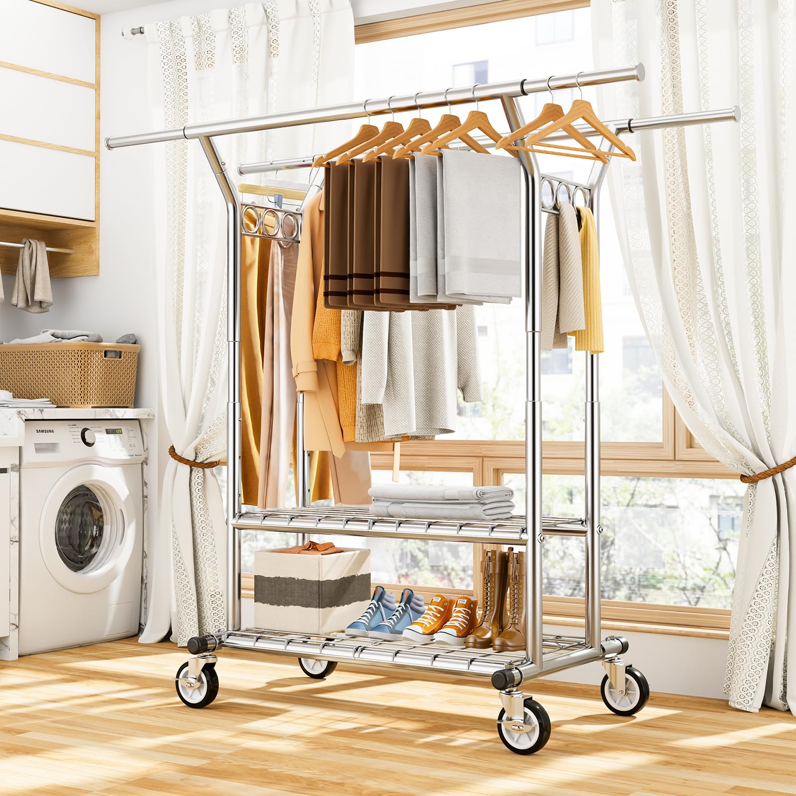 HYSEYY chrome-plated metal construction resists rust and wear