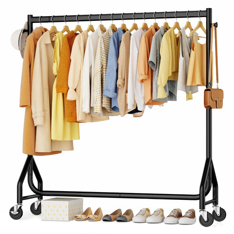HYSEYY clothes rack on wheels for easy movement in living spaces