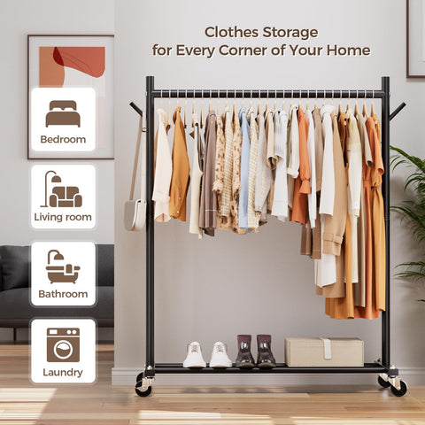 HYSEYY room-setup demonstrates neat, accessible wardrobe in a bedroom.