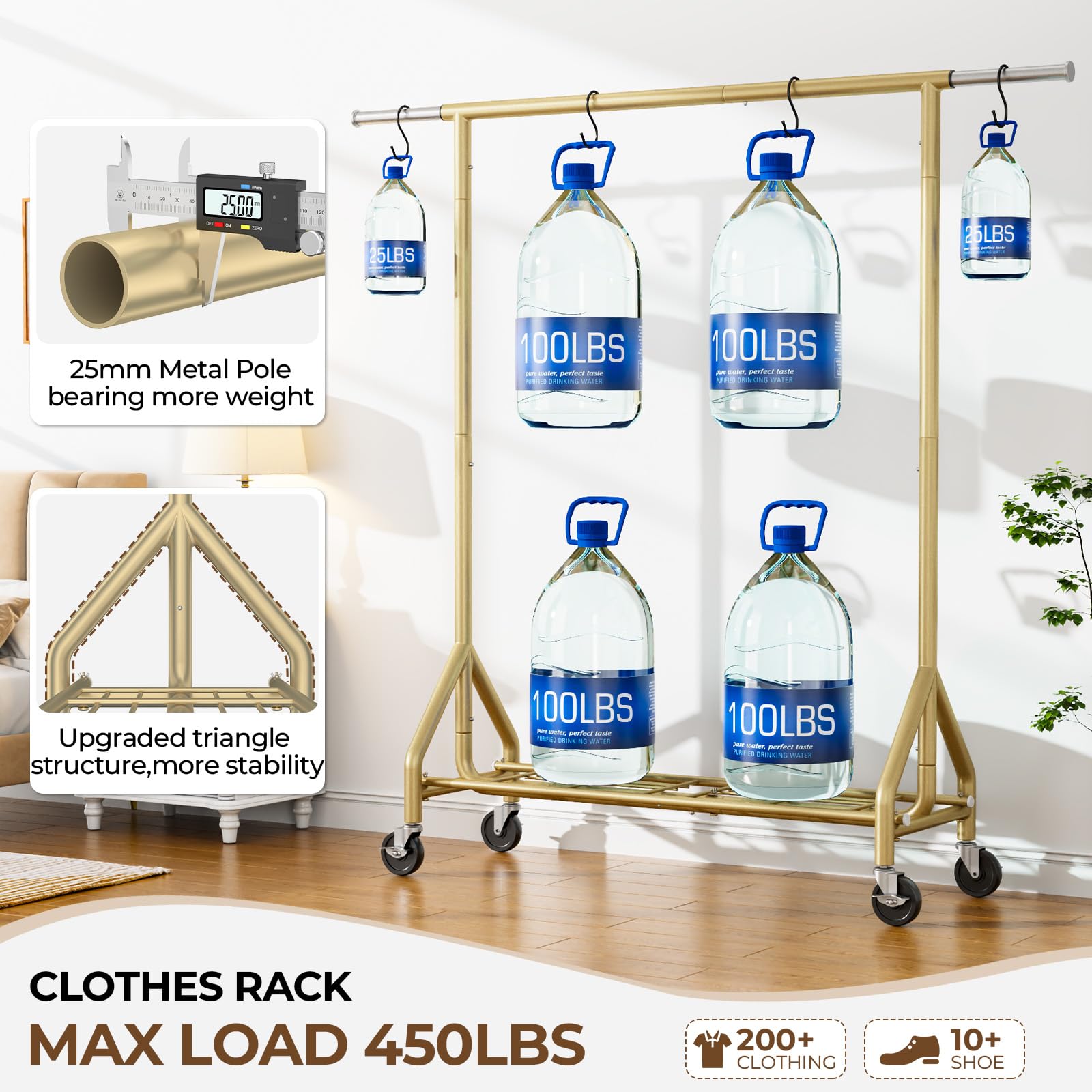 HYSEYY extendable hanging rod for flexible garment storage