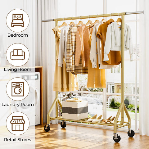 HYSEYY gold finish steel frame adds stylish storage solution