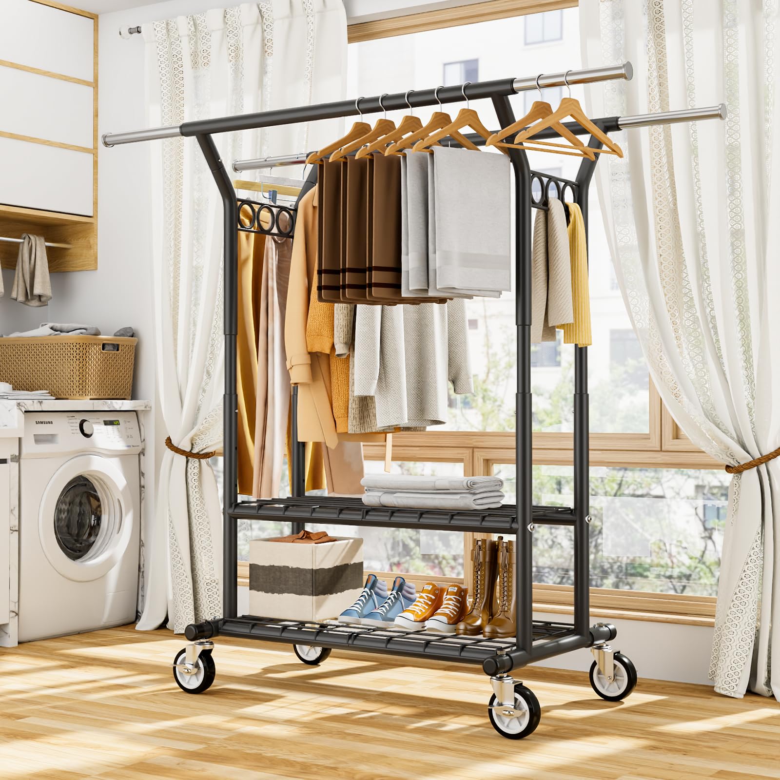 HYSEYY rack suitable for dorms, studios, or boutique spaces.