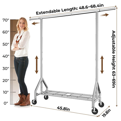 HYSEYY heavy-duty rack positioned in a closet demonstrates space efficiency.