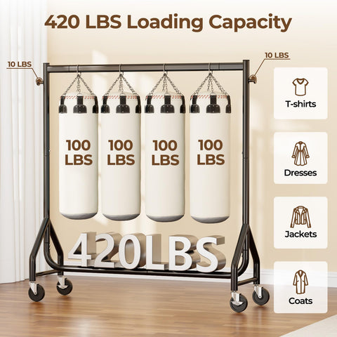 HYSEYY heavy-duty rack with smooth-rolling wheels