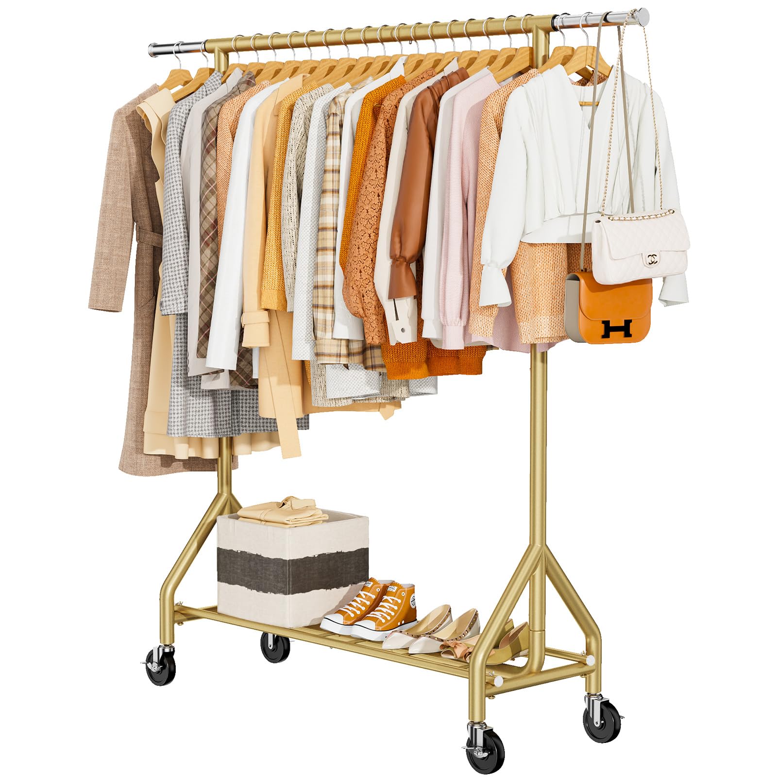 HYSEYY heavy-duty clothes rack for durable storage