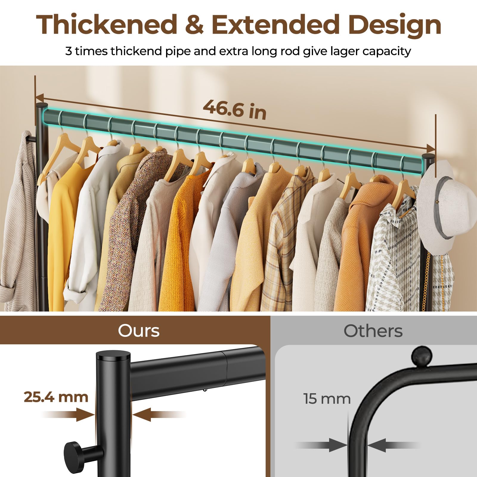 HYSEYY rack showing side hooks for accessories
