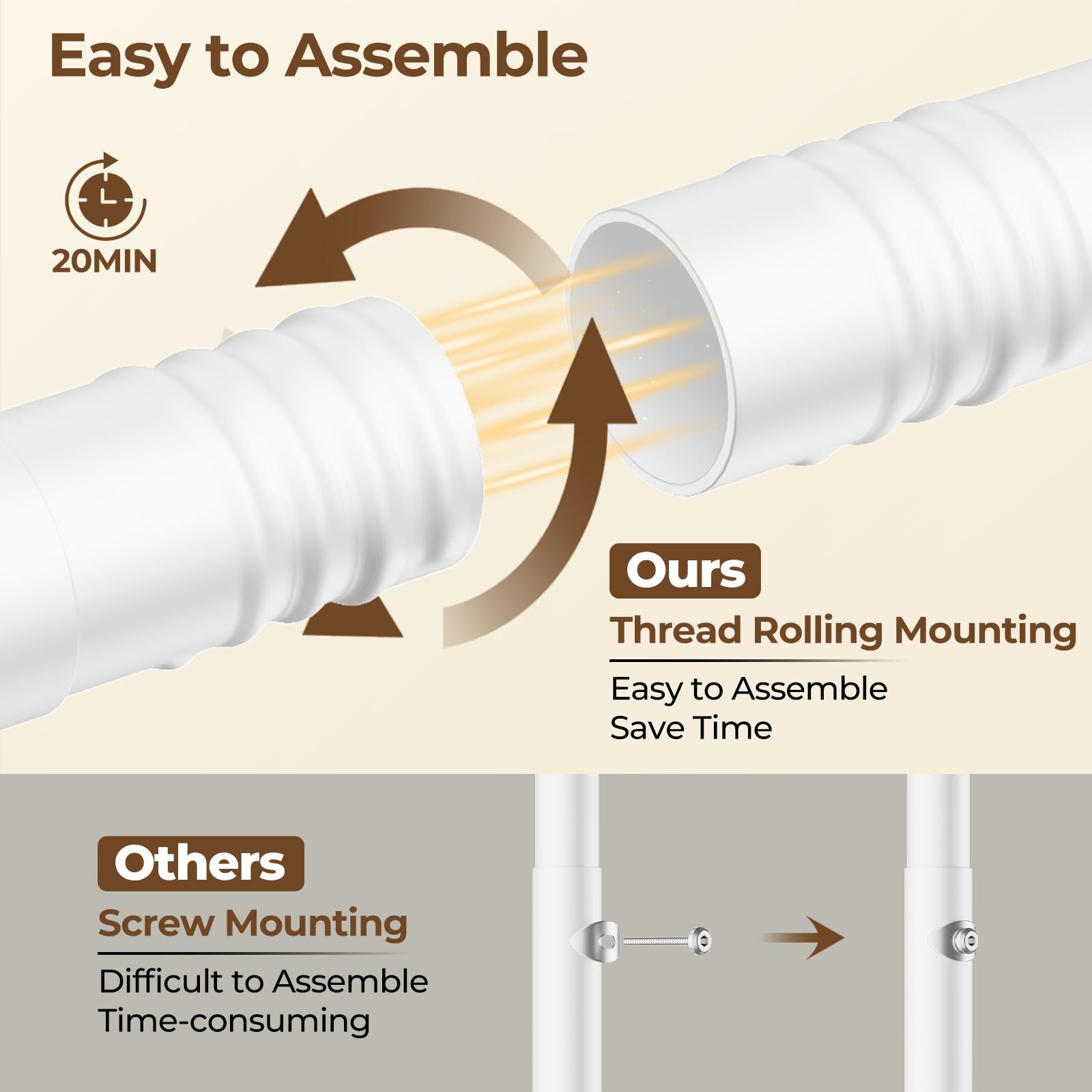 HYSEYY upgraded assembly method enables fast, solid setup.