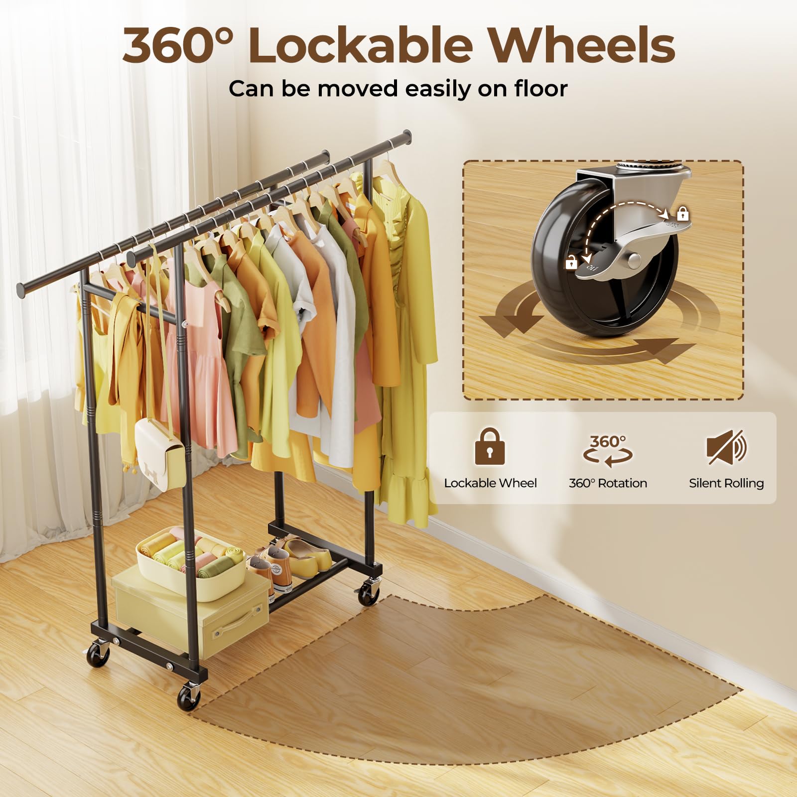 HYSEYY wardrobe rack bottom shelf keeps shoes and luggage neatly organized