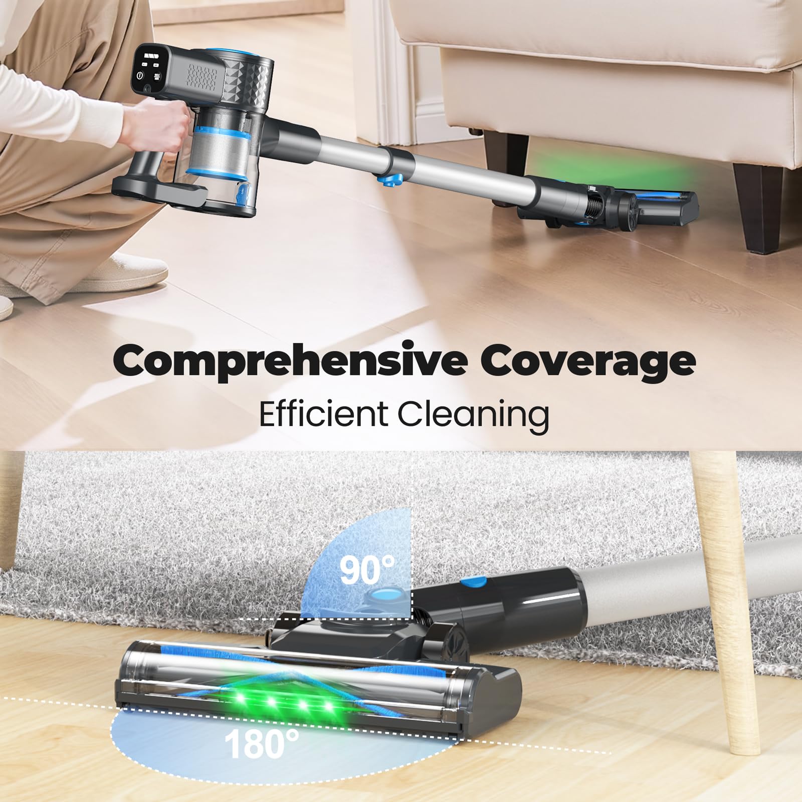 Hysinixs Lightweight vacuum at 2.6 lbs for effortless daily use.
